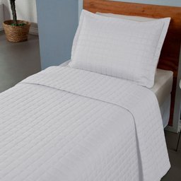 Kit Cobre Leito Matelado Copacabana 2 Peças Solteiro 100% Poliéster Percal 300 Fios - Branco - 3