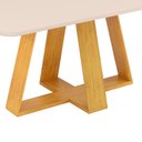 Ver imagem 3 de Conjunto Sala de Jantar Mesa Tampo Retangular Chanfrado Curvo Mad/vid 160 X 90cm Kiara Cedro Off Whi
