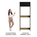 Ver imagem 7 de Porta Geladeira Armário de Cozinha 1 Porta Basculante Rustic/Preto Agata Madesa