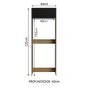 Ver imagem 3 de Porta Geladeira Armário de Cozinha 1 Porta Basculante Rustic/Preto Agata Madesa