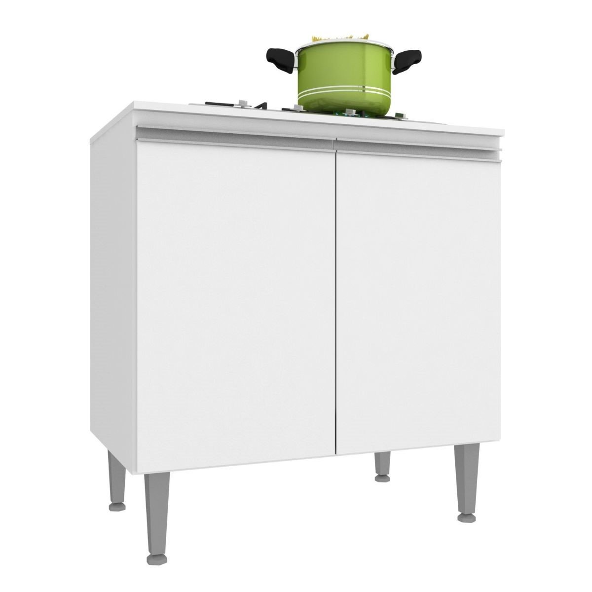 Balcão para Fogão Cooktop com Tampo 80 Cm Athena 2 Portas Branco - Irm