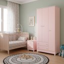 Ver imagem 1 de Guarda Roupa Infantil 3 Porta 2 Gavetas Doce Sonho Mdp Qmovi: Rosa