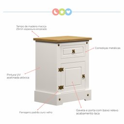 Quarto Infantil Completo 1 Guarda Roupa 1 Mesa de Cabeceira 1 Cabeceira Solteiro 1 Escrivaninha Smile  - 7