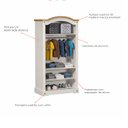 Ver imagem 4 de Quarto Infantil Completo 1 Guarda Roupa 1 Mesa de Cabeceira 1 Cabeceira Solteiro 1 Escrivaninha Smile Bege/Creme/Carvalho