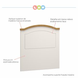 Quarto Infantil Completo 1 Guarda Roupa 1 Mesa de Cabeceira 1 Cabeceira Solteiro 1 Escrivaninha Smile  - 13