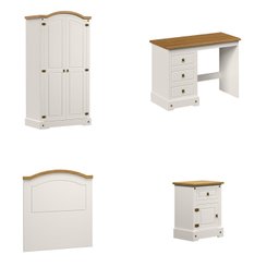 Quarto Infantil Completo 1 Guarda Roupa 1 Mesa de Cabeceira 1 Cabeceira Solteiro 1 Escrivaninha Smile  - 2