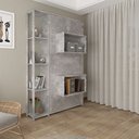 Ver imagem 3 de Cama Articulada Solteiro 4 Prateleiras 2 Nichos 128,5x193cm CM8013 Cinza/Concreto