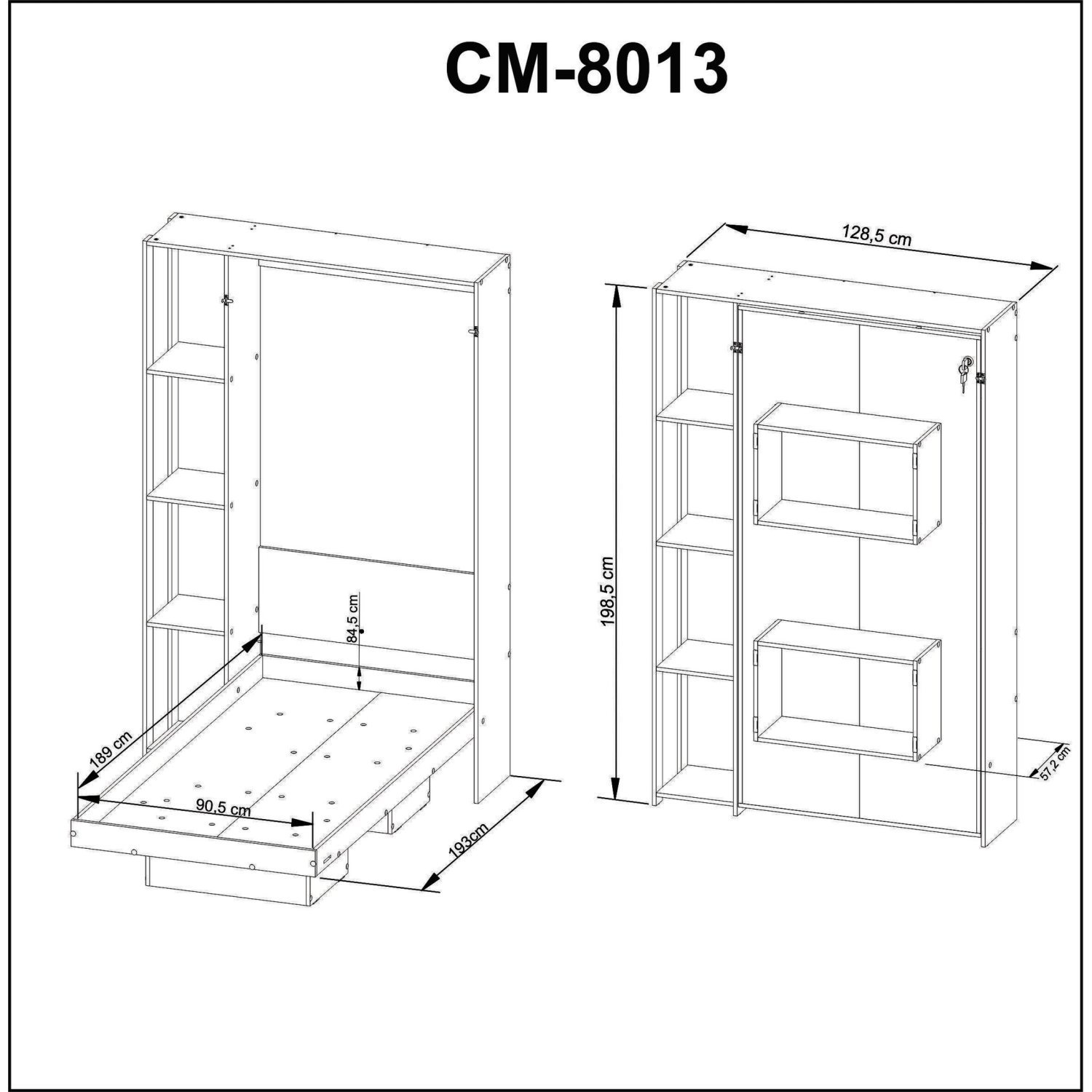 Cama Articulada Solteiro 4 Prateleiras 2 Nichos 128,5x193cm CM8013 Tecno Mobili - 5