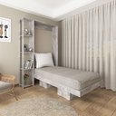 Ver imagem 1 de Cama Articulada Solteiro 4 Prateleiras 2 Nichos 128,5x193cm CM8013 Cinza/Concreto