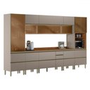 Ver imagem 2 de Cozinha Completa Proença 12 Portas 10 Gavetas 100% Mdf com Vidro Dp3702rf Nogueira/nude Prime Tx - D