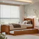 Ver imagem 1 de Cama Solteiro Madeira Maciça e Mdf Merk com Cama Auxiliar