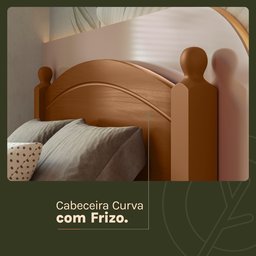 Cama Solteiro Madeira Maciça e Mdf Merk com Cama Auxiliar - 2