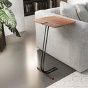 Ver imagem 1 de Mesa L50 Lateral Aproximação Sofá Madeira Base Preta