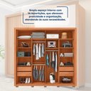 Ver mais imagens de Guarda-Roupa Casal Ripado 2 Portas e 4 Gavetas Suburban Gold Espresso Móveis Marrom/Freijo/Off White