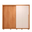 Ver imagem 3 de Guarda-Roupa Casal Ripado 2 Portas e 4 Gavetas Suburban Gold Yescasa Marrom/Freijo/Off White