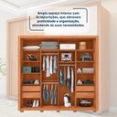 Ver mais imagens de Guarda-Roupa Casal Ripado 2 Portas e 4 Gavetas Suburban Gold Yescasa Marrom/Freijo/Off White
