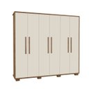 Ver imagem 2 de Guarda Roupa Casal 100%MDF 6 portas 6 gavetas 1 colméia Marajó Castanho/OffWhite