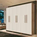 Ver imagem 1 de Guarda Roupa Casal 100%MDF 6 portas 6 gavetas 1 colméia Marajó Castanho/OffWhite