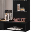 Ver imagem 4 de Penteadeira Camarim Suspenso Arlete com Espelho 01 Gaveta 135 cm Preto - D'Rossi DRossi