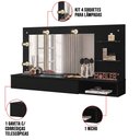 Ver imagem 5 de Penteadeira Camarim Suspenso Arlete com Espelho 01 Gaveta 135 cm Preto - D'Rossi DRossi