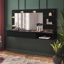 Ver imagem 2 de Penteadeira Camarim Suspenso Arlete com Espelho 01 Gaveta 135 cm Preto - D'Rossi DRossi