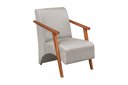 Ver imagem 1 de Poltrona Venus 1 Lugar Braço Madeira Maciça Tecido Suede Unidecor Bege