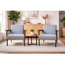 Ver imagem 3 de Conjunto de 2 Poltronas Decorativas Fontana Linho Cinza