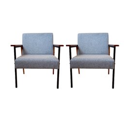 Conjunto de 2 Poltronas Decorativas Fontana Linho Cinza - 1