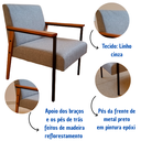 Ver imagem 5 de Conjunto de 2 Poltronas Decorativas Fontana Linho Cinza