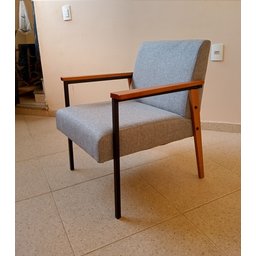 Conjunto de 2 Poltronas Decorativas Fontana Linho Cinza - 4