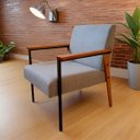 Ver imagem 4 de Conjunto de 2 Poltronas Decorativas Fontana Linho Cinza