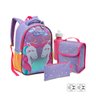 Kit Mochila Infantil Com Lancheira Estojo Sereia/Unicórnio Seanite MI40456 Lilás - 3