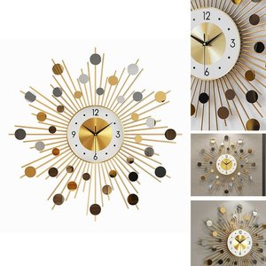 Relógio De Parede 3d Luxuoso Design Europeu Metal 70 cm