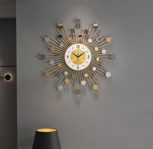 Relógio De Parede 3d Luxuoso Design Europeu Metal 70 cm - 3