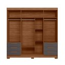 Ver imagem 4 de Guarda-roupa Casal Tibagi 4 Portas 6 Gavetas com Espelho Jatoba/grafite - Pnr Móveis