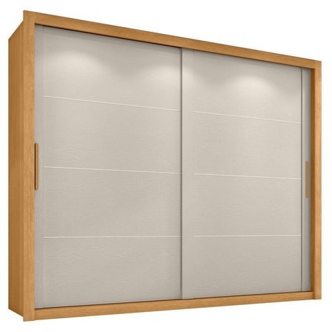 Guarda Roupa Casal Imperador Plus 2 Portas 6 Gavetas Cinamomo Areia Fosco - Zanzini