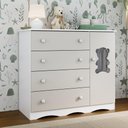 Ver imagem 1 de Cômoda Infantil 95cm 1 Porta com Vidro e 4 Gavetas Doçura Multimóveis Mp4494 Branco/off White
