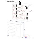 Ver imagem 4 de Cômoda Infantil 95cm 1 Porta com Vidro e 4 Gavetas Doçura Multimóveis Mp4494 Branco/off White