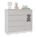Ver imagem 2 de Cômoda Infantil 95cm 1 Porta com Vidro e 4 Gavetas Doçura Multimóveis Mp4494 Branco/off White