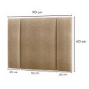 Ver imagem 4 de Cabeceira Estofada Cama Box Solteiro com Led Moderna 90 Cm: Bouclé Bege