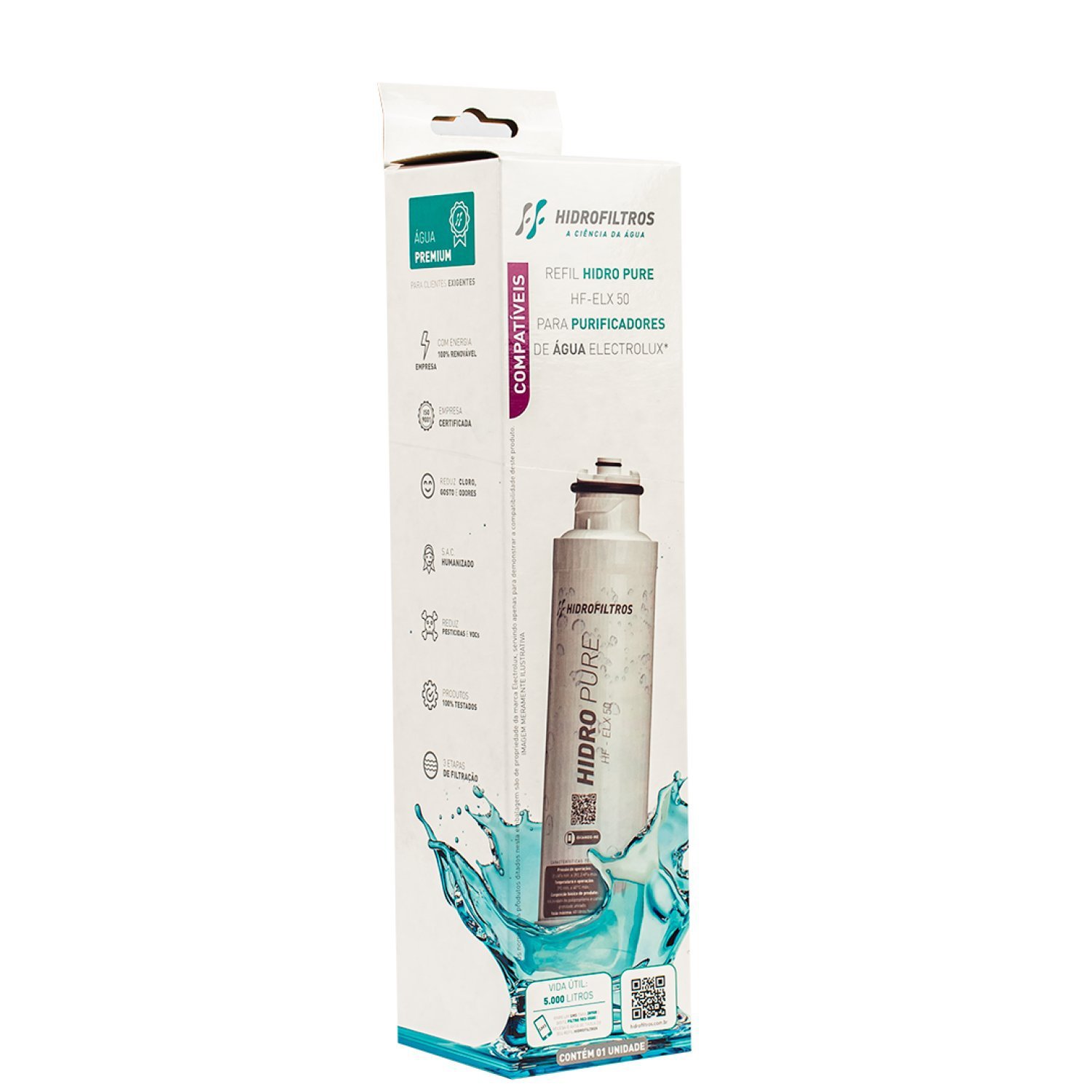 Refil Compatível para Purificador Electrolux Hf-elx 50 Hidro Filtros