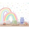 Adesivo de Parede Arco Iris Candy Color e Estrelas Boho - 1