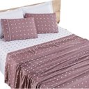 Ver imagem 4 de Jogo de Lençol Cama Casal 4 peças Micropercal 200 fios Petit Poá:Rosê