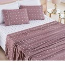 Ver imagem 1 de Jogo de Lençol Cama Casal 4 peças Micropercal 200 fios Petit Poá:Rosê