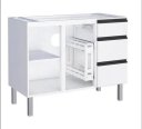Ver imagem 1 de Gabinete de Cozinha em Aço 1,15 M – Durabilidade e Design Moderno:branco