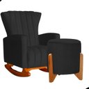 Ver imagem 1 de Kit Poltrona Balanço Melinda e Puff Jade Suede