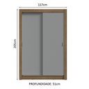 Ver mais imagens de Guarda-roupa Solteiro 2 Portas de Correr 4 Gavetas Rustic/cinza Vivare Plus Madesa Rustic/cinza