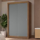 Ver imagem 1 de Guarda-roupa Solteiro 2 Portas de Correr 4 Gavetas Rustic/cinza Vivare Plus Madesa Rustic/cinza