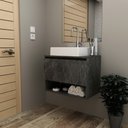 Ver imagem 2 de Balcão Gabinete Suspenso para Banheiro 60cm com 1 Porta e Nicho BN3606