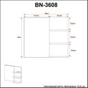 Ver imagem 6 de Espelheira Armário para Banheiro com Espelho 3 Prateleiras MDP BN3608 Cinza/Mármore Lunar